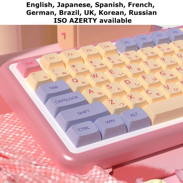 Marshmallow Dark Pastel Keycaps Spanish Japanese Korean German Russian French Brazil UK ISO AZERTY xda Profile for Mechanical Keyboard