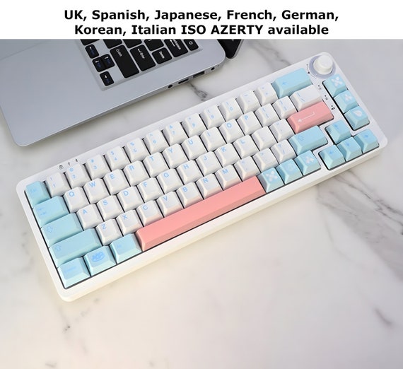 Noel Theme Keycaps Spanish UK Japanese Korean German Italian French ISO  AZERTY Cherry Profile, Pastel White Keycaps for Mechanical Keyboard 