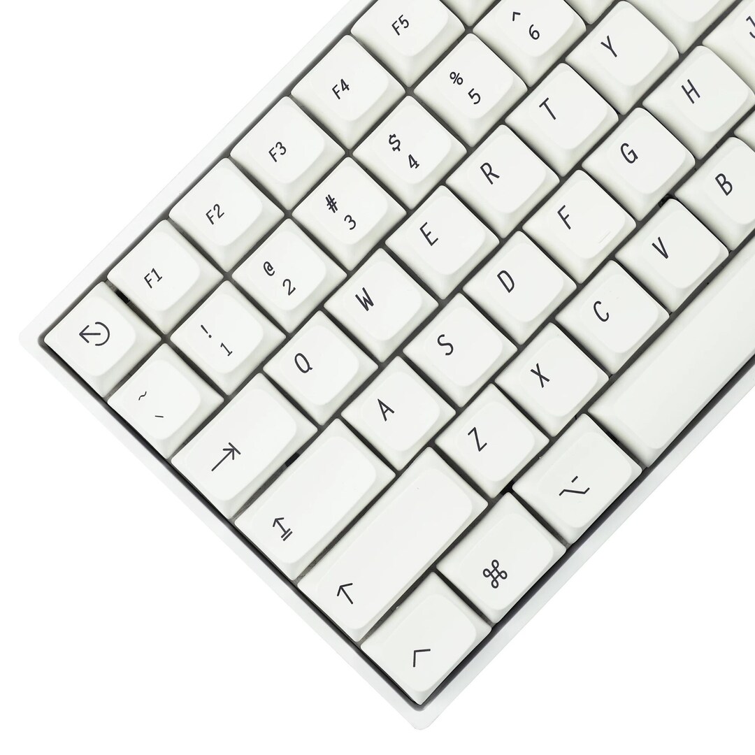 Mac Minimalistic White Keycaps 137pcs 6.25u 7u Spacebar XDA Profile PBT for Mechanical Keyboard