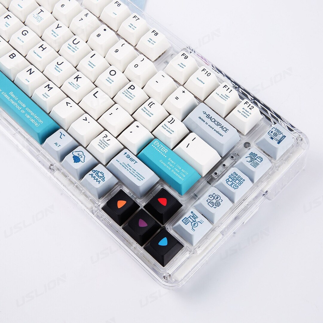 Programmer Coding Keycap Set 128pc, Cherry Profile, PBT Keycaps for