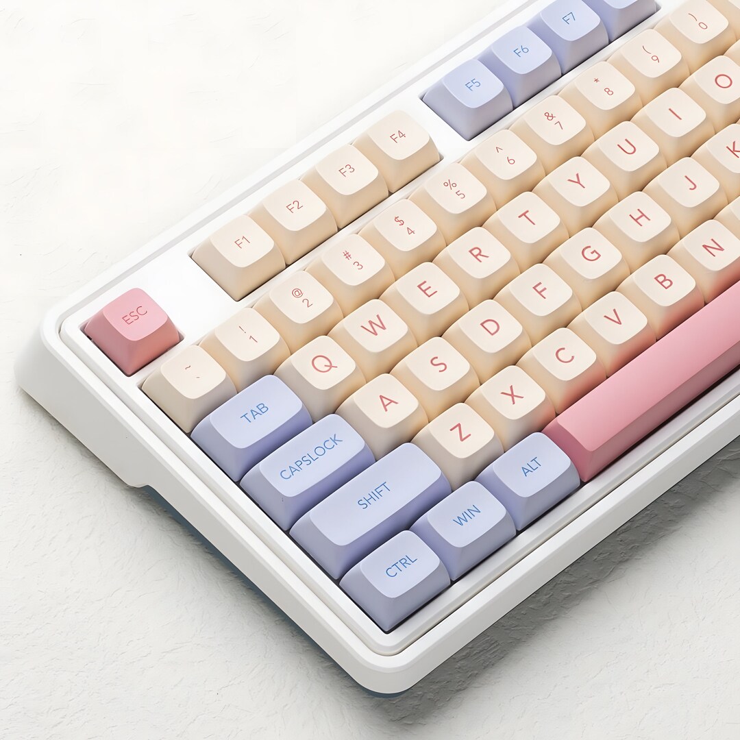 Marshmallow Pastel Keycap Set 132pcs, XDA Profile, PBT Keycaps for