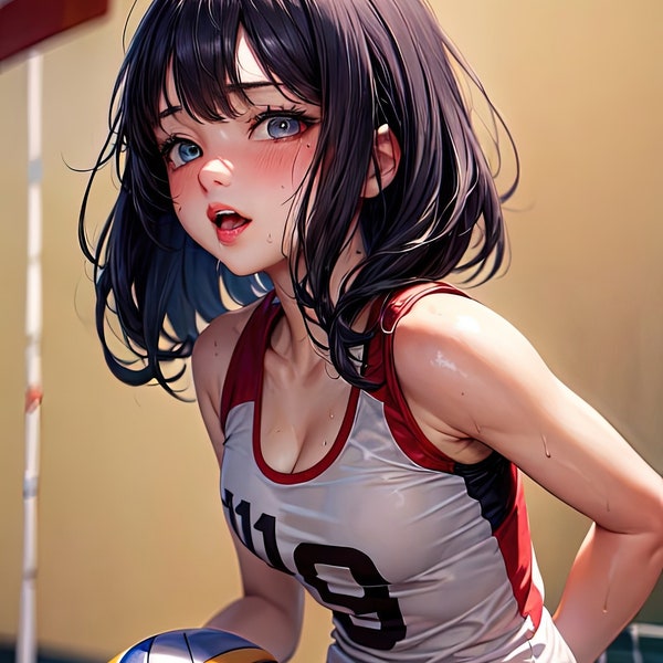 Anime Mädchen-Volleyball-Mädchen-Plakat Gym-Mädchen-Druck Hot Girl Otaku Waifu Poster