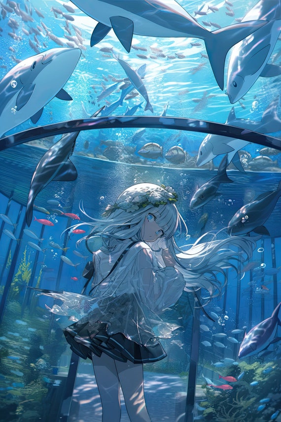 Fantasy Ocean Adventures Anime Girl Swimming With the Fish -  Hong Kong