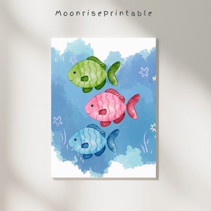 Nautische Kinderzimmer Deko - Unter dem Meer Wandkunst - Meeresleben Wandkunst - Ozean Kinderzimmer Drucke - Kinderzimmer Drucke - Aquarell unter dem Meer