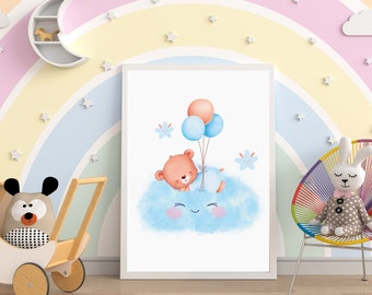 Playroom Art, Playroom Poster, Playroom Decor, Daycare, Digital Download, Cute baby Bear print, Printable, Kids Room Art, Bear Nursery Art
