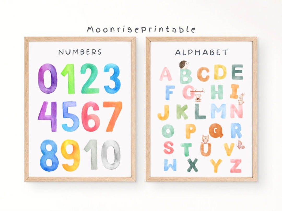 Set of 2 Educational Posters, Classroom Decor, Nursery Wall Art ...