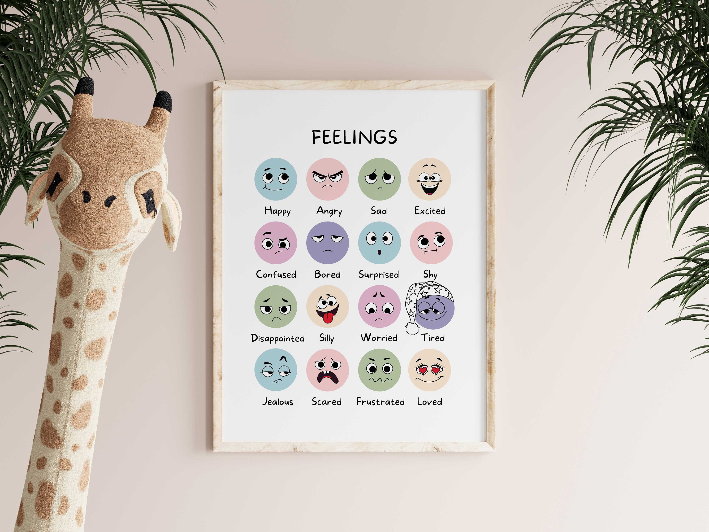 Feelings Poster, Montessori Homeschool Decor, Feelings Chart ...
