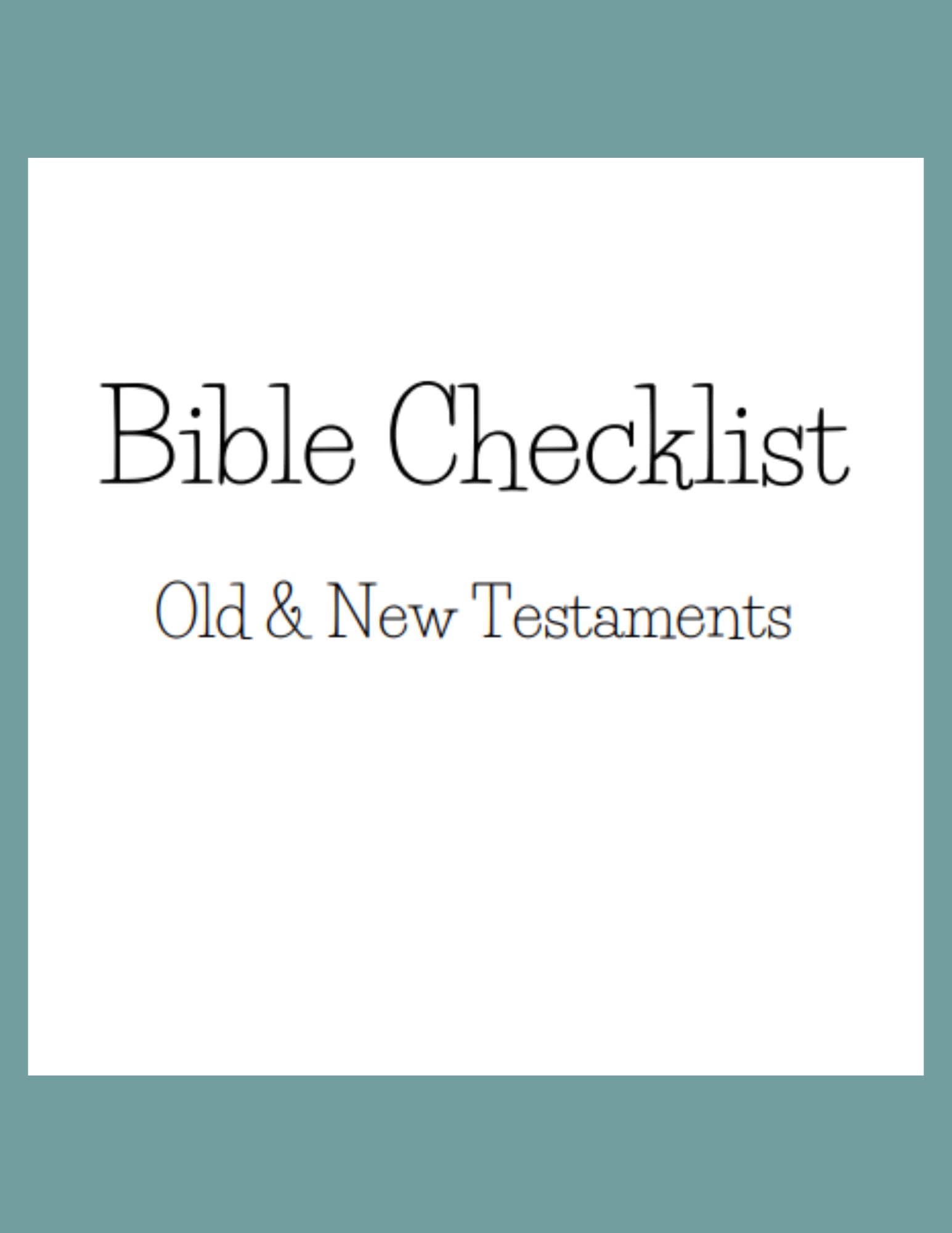 Bible Checklist Printable, All 66 Books - Etsy
