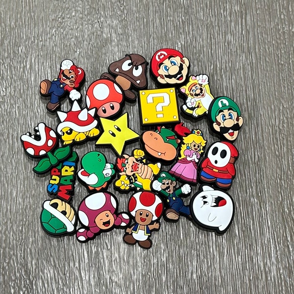 Super Mario Shoe Charms | Mario & Luigi Shoe Charms | Shoe Charma for Kids | Shoe Charms for Adults | Shoe Charm Sets