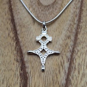 Zilveren Zuiderkruis ketting, Agadez kruis hanger, slangenketting, Toeareg sieraden, 40e verjaardag cadeau, handgemaakte sieraden