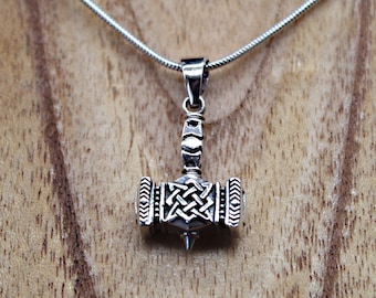 Viking Necklace, Silver Necklace, Thor's Hammer Pendant, Men Jewelry, Gift For Him, 40th Birthday