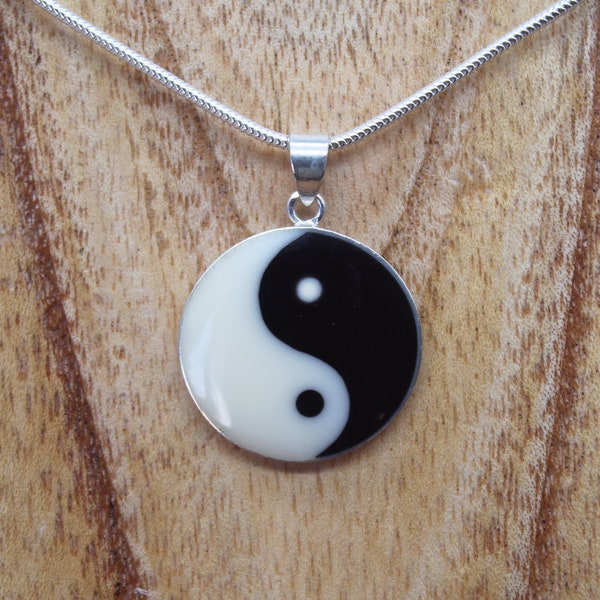 Pendentif avec Chaîne, Collier en Argent 925, Yin Yang, Yoga, Pendentif Spirituel, Bijoux Pour Ma Soeur, Idée Cadeau, Anniversaire 40 ans