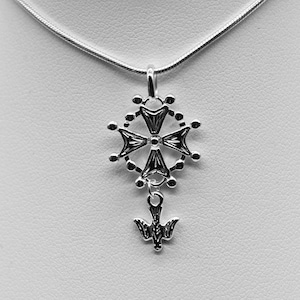 Pendentif Croix Huguenote Argent 925 - Collier Croix Protestante & Chaîne Optionnelle