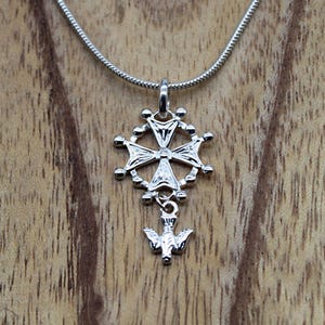 Silver Protestant Cross Pendant, Snake Chain, Huguenot Cross Necklace, Necklace Pendant, Cross Jewelry, 40th Birthday Gift, Silver Jewelry