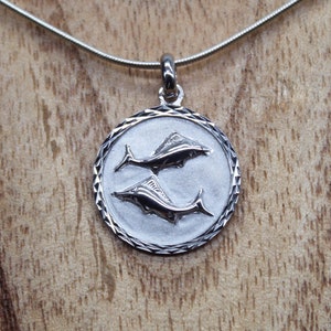 Pisces sign pendant, Sterling Silver Necklace, Zodiac Jewelry, Women&#39;s Gift, Men&#39;s Gift, handmade jewelry