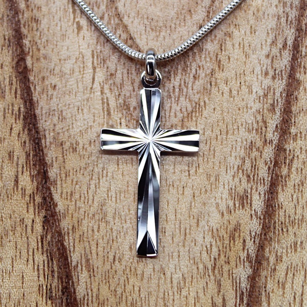 Collier Croix, Pendentif Religieux, Bijoux Argent, Cadeau Pour Elle, Anniversaire 20 ans