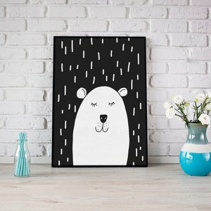 White Bear / Cute Bear / Aesthetic / Wall Poster / Image / Poster / Graphic / Animal / Digital Download / Ready to print