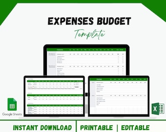 Expense Tracker Google Sheets Spreadsheet, Business Expense Tracker, Personal Finance, Budget Planner, Spending Tracker, Expense Log