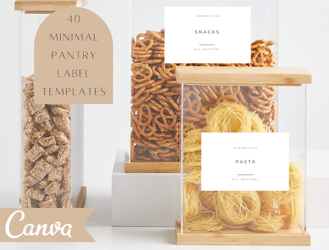 Minimalist Pantry Labels Templates Pantry Labels Bundle Container