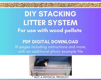 Planos para construir una caja de arena de pellets de madera / Sistema de doble apilado para gatos / Bajo olor, bajo mantenimiento / Múltiples gatos / Descarga digital