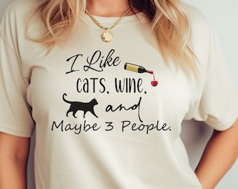grappig kattenshirt, shirt kat en wijn, T-shirt Meow and merlot, shirt Feline and fine wine, shirt Purrfect, shirt wijnliefhebber, kattenshirt wijnliefhebber