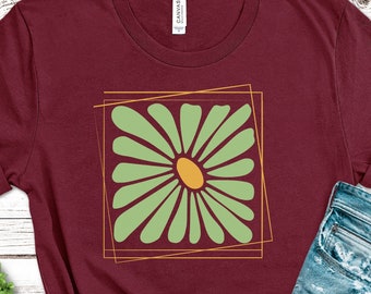 Camiseta con margaritas, camiseta con estampado floral, camiseta estilo margarita, camisa floral, camiseta con diseño floral, camiseta de jardín, linda camiseta con margaritas, camiseta de flores.