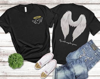 T-shirt engelenthema, engelachtig shirt, engelenvleugels tshirt, beschermengelkleding, hemelse engel shirt, engel print T-shirt, engelachtig design shirt