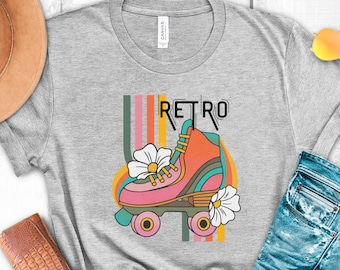 Retro tshirt, roller skate shirt, retro skating tshirt, vintage tshirt, 70's roller skate tshirt, throwback skate shirt, roller rink tshirt