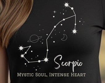 Skorpion Sternzeichen T-Shirt, Skorpion Astrologie T-Shirt, astrologisches Tshirt, Skorpion Konstellation Shirt, Skorpion Horoskop Tshirt, Wasserzeichen Shirt