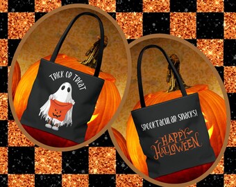 Trick or treat bag, Halloween candy bag, Halloween treat bag, Kids Halloween bag, Reusable Halloween bag,  Funny Halloween treat bag
