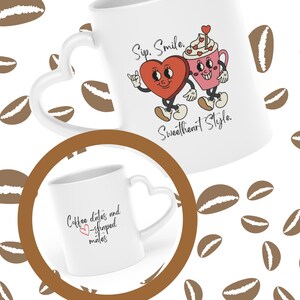 Valentine&#39;s Day Mug, Coffee and heart mug, Love mug, Love and coffee mug, Romantic coffee mug, Heartwarming coffee mug.  love themed mug