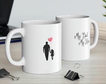 Mi papá, mi héroe - Taza de cerámica de 325 ml (11 oz), para papás, taza de mi héroe, regalo del Día del Padre para papás, regalo para papá, taza para papá