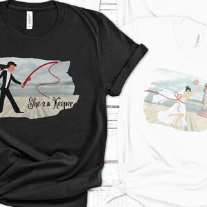 Bride and groom fishing tshirt, wedding  fishing couple tshirt, fishing shirt, fishing couple tshirt, funny couple tee, wedding shirt,