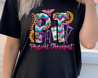 Physical therapy shirt, PT-themed apparel, Physical therapist gift, PT workwear, Gifts for physical therapists, PT student apparel