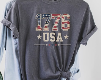 Patriottisch 1776 USA T-shirt, T-shirt voor Independence Day, Fourth of July-shirt, 1776 Independence Day-shirt, Fourth of July patriottisch T-shirt,