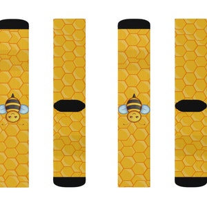 Honey Comb and Bee Socks, cute socks, bee socks, honey socks, fun socks, yellow socks, honey comb socks