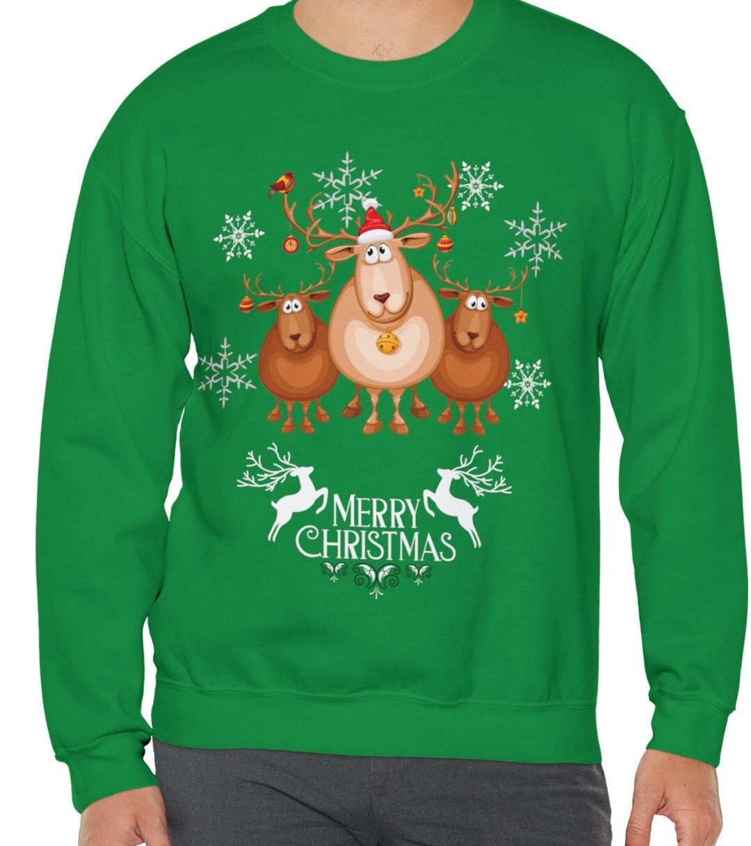 Ugly Christmas Sweater Deer Christmas Shirt Merry Christmas Etsy
