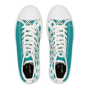 Women&#39;s High Top Sneakers, aqua, shoes sneakers, cute sneakers, memory foam insoles, high top aqua colored sneakers
