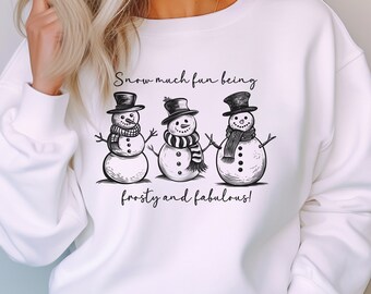 Snögubbesweatshirt, Julsnögubbesskjorta Vinterkläder, Snögubbekläder, Julsnögubbesmode, Rolig jultröja