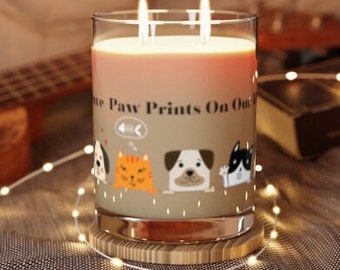 Pets Leave Paw Prints on Our Hearts, Scented Candle, Pet candle, birthday gift, cat and dog candle, paw print candle, animal lover candle