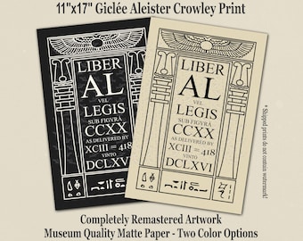 Aleister Crowley Redrawn Book of The Law Poster 11"x17" | Liber AL Vel Legis Art Print | Museum Grade Paper | Esoteric Occult Gift | Thelema