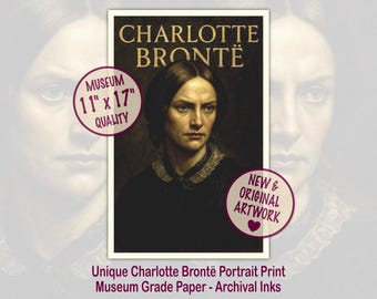 Charlotte Brontë Poster | Jane Eyre Book Lover Gift | Bronte Sisters Giclee Wall Art | Classic English Literature | Victorian Author Decor