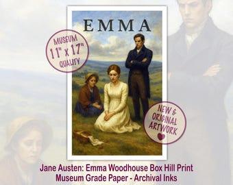Emma Woodhouse Box Hill Art Print | Jane Austen Literature Wall Art | Bookish Regency Era Gift for Book Lovers | Janeites Austenites Gifts