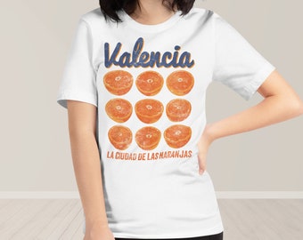 Valencia City of Oranges T-shirt | Worn Look La Ciudad De Las Naranjas | Spain España Shirt | Spanish City | Unique Retro Style Aged Vibes