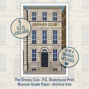 The Drones Club Print | Original PG Wodehouse Wall Art | Literary Wall Art for Fans of Jeeves and Bertie Wooster | Mayfair Piccadilly London