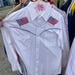 White Pink Striped Flag Western Shirt main image 1