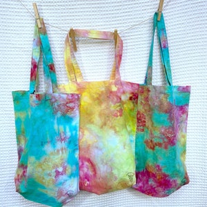 Ice Dye Tote Bag, Multiple Colors, Tie Dye Tote Bag, Ready To Ship, 100% Cotton Tote Bag, Beach Tote, Reusable Shopping Bag, Shoulder Tote
