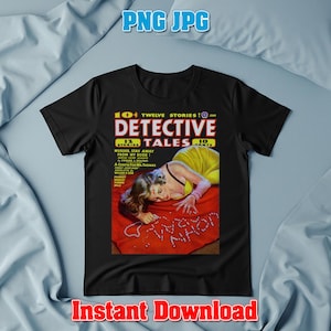 Detective Tales Magazine Crime Noir Cover | Retro Pulp Fiction Illustration PNG JPG | Digital Art Download | 300 DPI, Instant Download