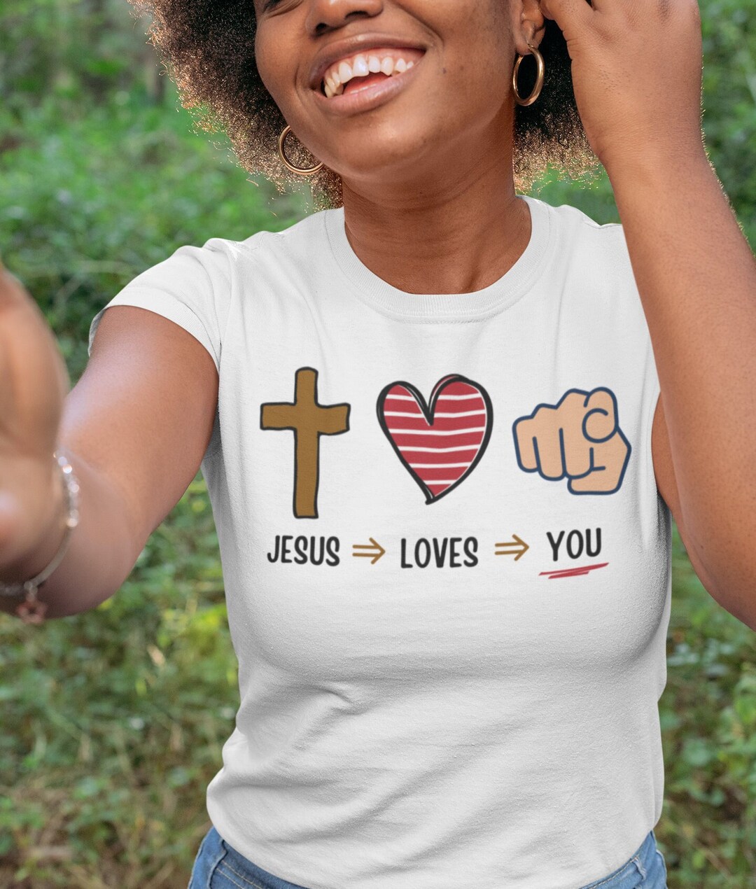 Jesus Loves You, Christian T-shirts, Christian Outfit, Heart Shirt ...