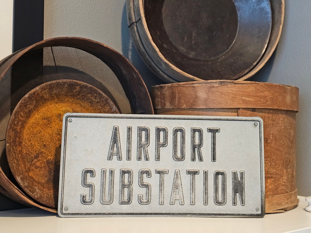 Vintage 1950s Airport Substation Metal Sign - Etsy